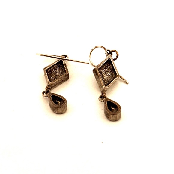 Patricia Locke silver tone multicolored crystal dangle vintage earrings - Picture 8 of 13